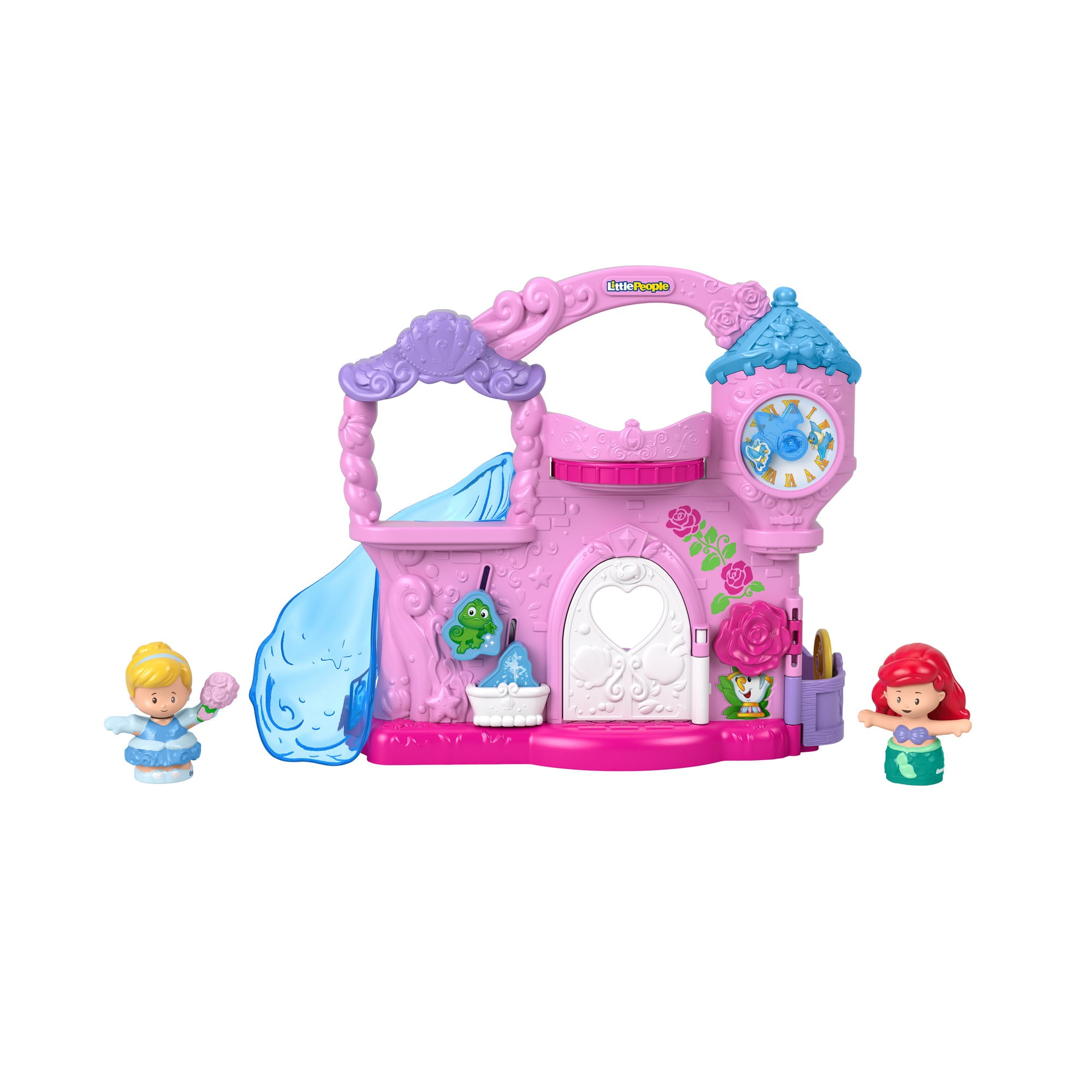 Disney Princess Play \u0026 Go Castle Little People Portable Playset \u0026 2 Figures for Toddlers