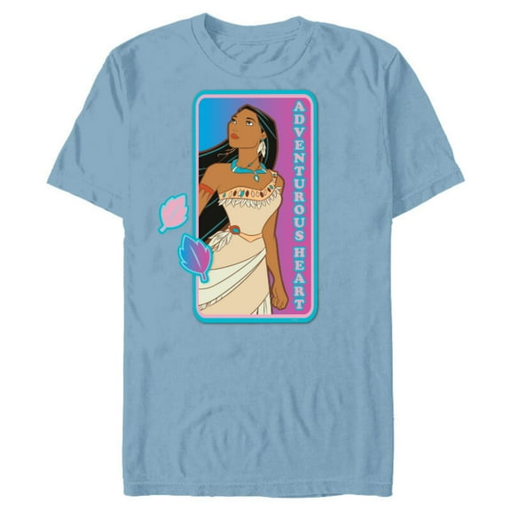 Disney Princess Pocahontas Adventurous Heart - Short Sleeve Blended T-Shirt for Adults - Customized-Ocean Blue