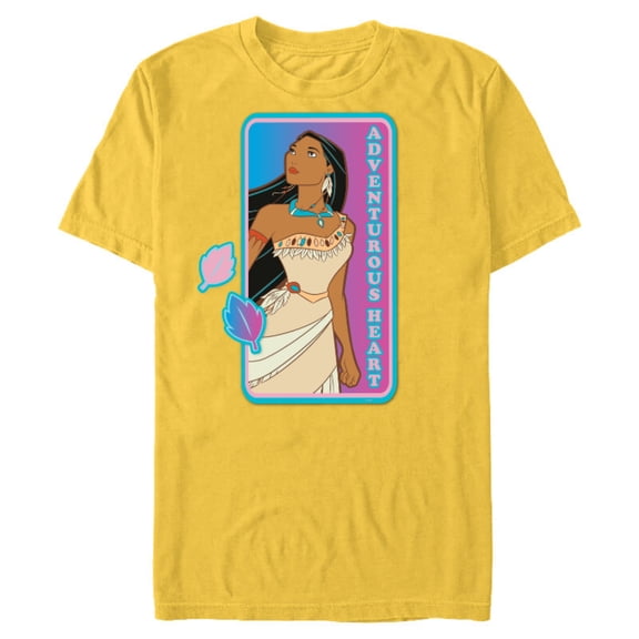 Disney Princess Pocahontas Adventurous Heart - Short Sleeve Blended T-Shirt for Adults - Customized-Yellow