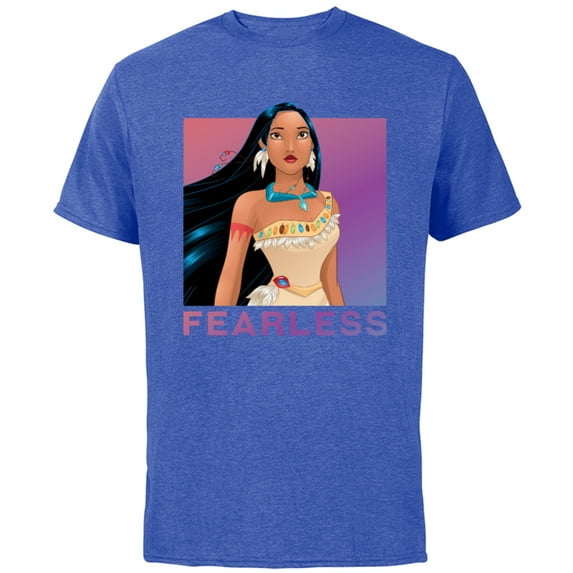 Disney Princess Pocahontas FEARLESS Purple Ombre T-Shirt - Short Sleeve Cotton T-Shirt for Adults - Customized-Royal Heather