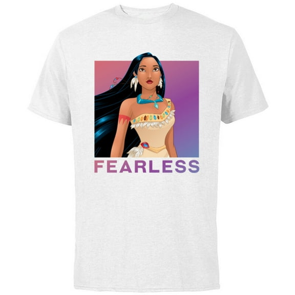 Disney Princess Pocahontas FEARLESS Purple Ombre T-Shirt - Short Sleeve Cotton T-Shirt for Adults - Customized-White