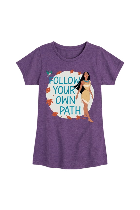 - Pocahontas Follow Your Own Path - Girls Fitted Short Sleeve T-Shirt