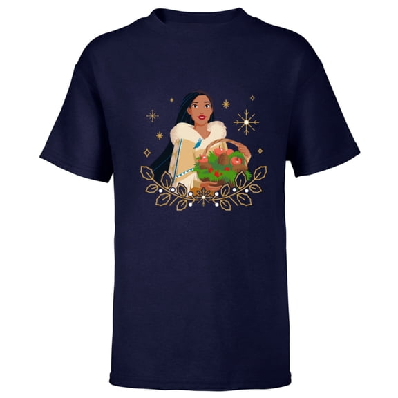 Disney Princess Pocahontas Holiday Standard - Short Sleeve T-Shirt for Kids – Customized-Navy