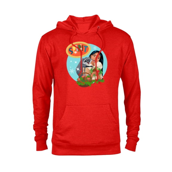 Disney Princess Pocahontas & Meeko Holiday - Pullover Hoodie for Adults - Customized-Red