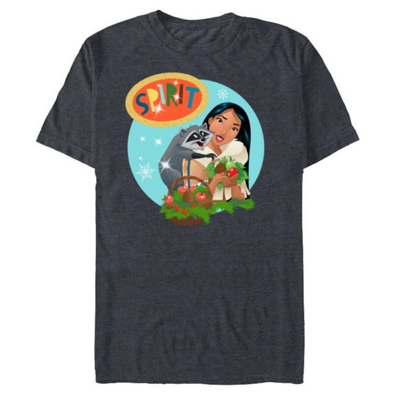 Disney Princess Pocahontas & Meeko Holiday - Short Sleeve Blended T-Shirt for Adults - Customized-Navy Heather
