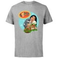thumbnail image 1 of Disney Princess Pocahontas & Meeko Holiday - Short Sleeve Cotton T-Shirt for Adults - Customized-Athletic Heather, 1 of 5