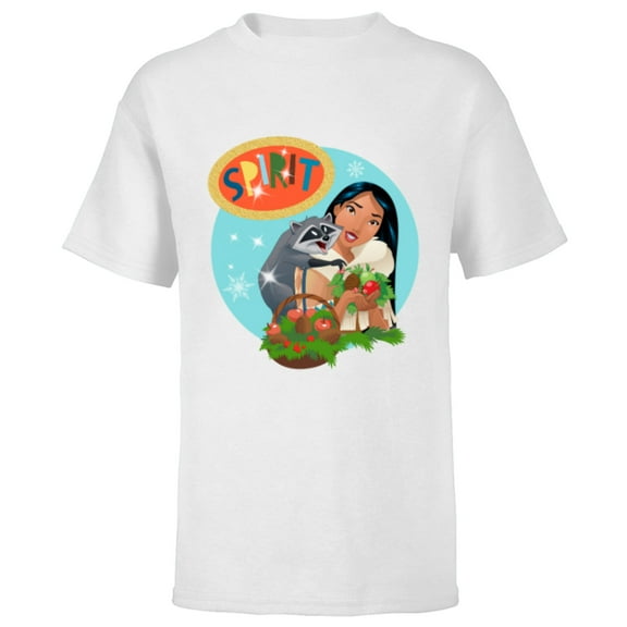 Disney Princess Pocahontas & Meeko Holiday - Short Sleeve T-Shirt for Kids - Customized-White