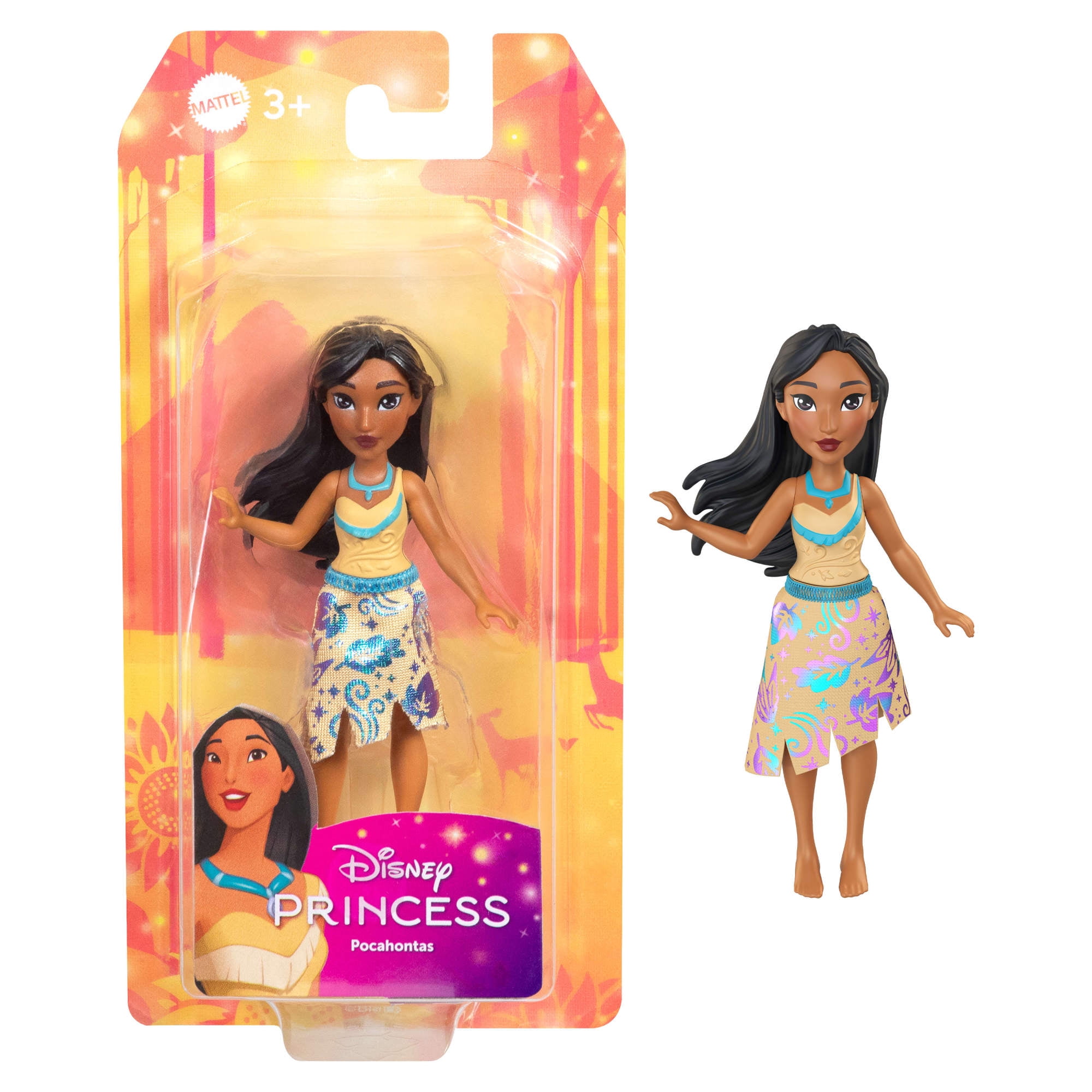 Disney Princess Pocahontas Posable Doll in Shiny Outfit with
