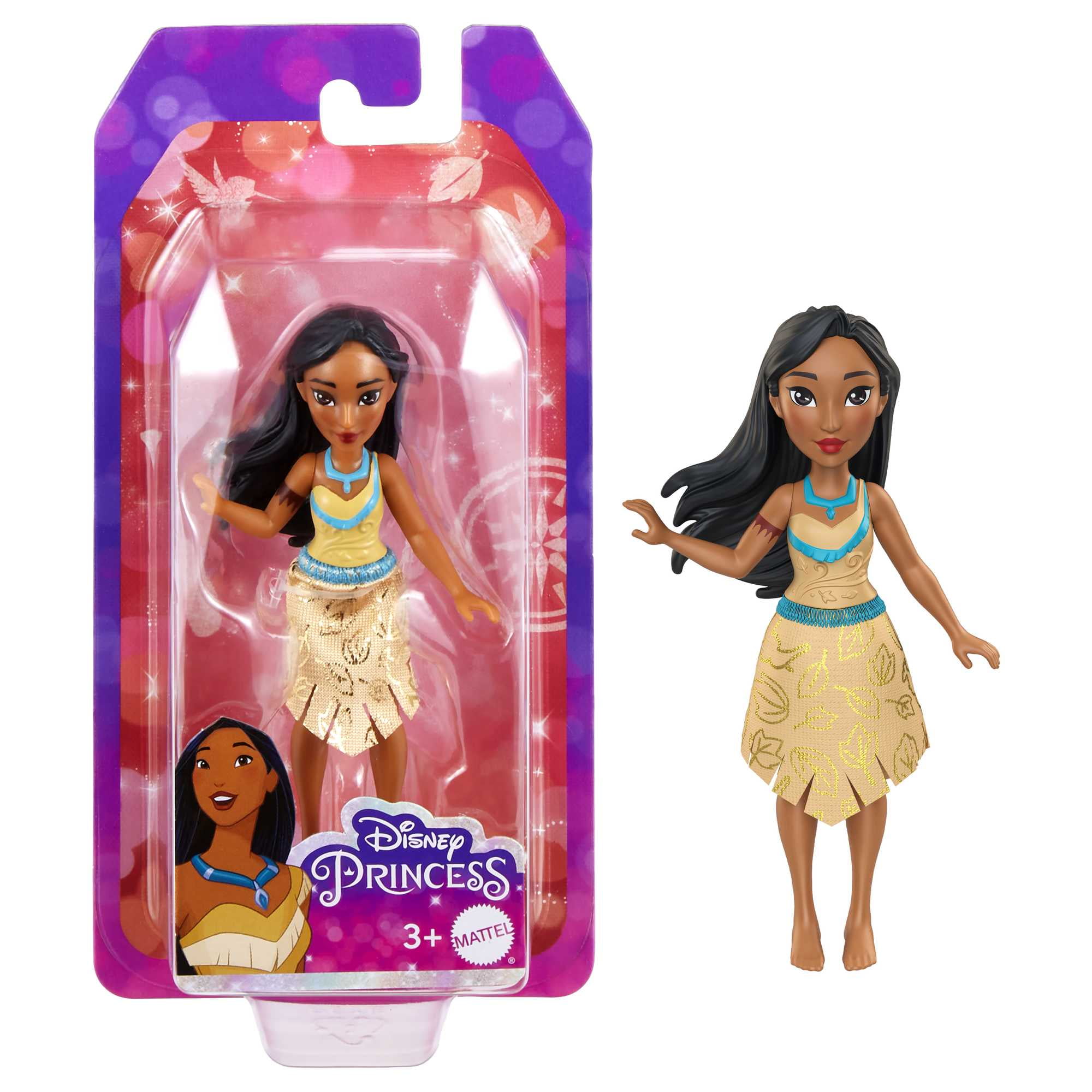 Disney Princess Pocahontas Small Doll, Black Hair & Brown Eyes, Signature Look with Fringe Skirt Disney Princess Pocahontas Small Doll, Black Hair & Brown Eyes, Signature Look with Fringe Skirt