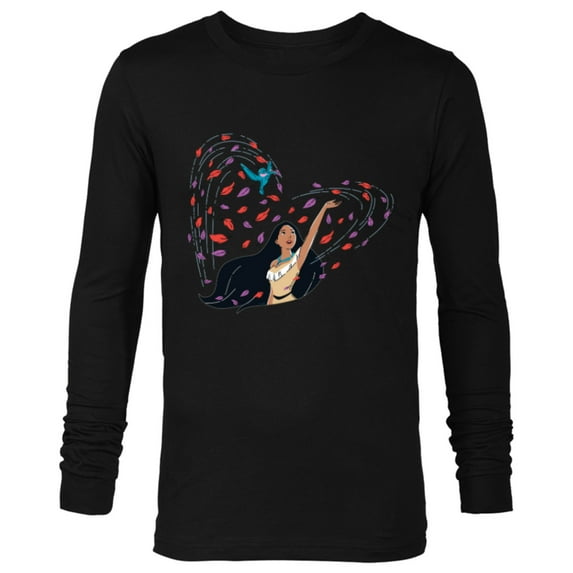 Disney Princess Pocahontas and Flit Heart - Long Sleeve T-Shirt for Men - Customized-Black