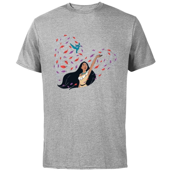 Disney Princess Pocahontas and Flit Heart - Short Sleeve Cotton T-Shirt for Adults - Customized-Athletic Heather