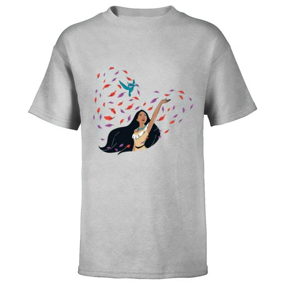 Disney Princess Pocahontas and Flit Heart - Short Sleeve T-Shirt for Kids - Customized-Athletic Heather