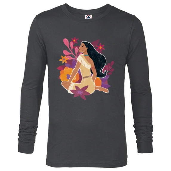 Disney Princess Pocahontas in the Flowers - Long Sleeve T-Shirt for Men - Customized-Charcoal Heather
