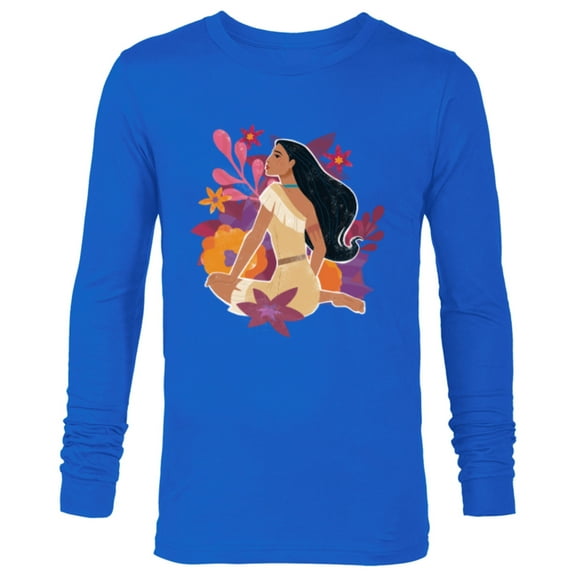 Disney Princess Pocahontas in the Flowers - Long Sleeve T-Shirt for Men - Customized-Navy