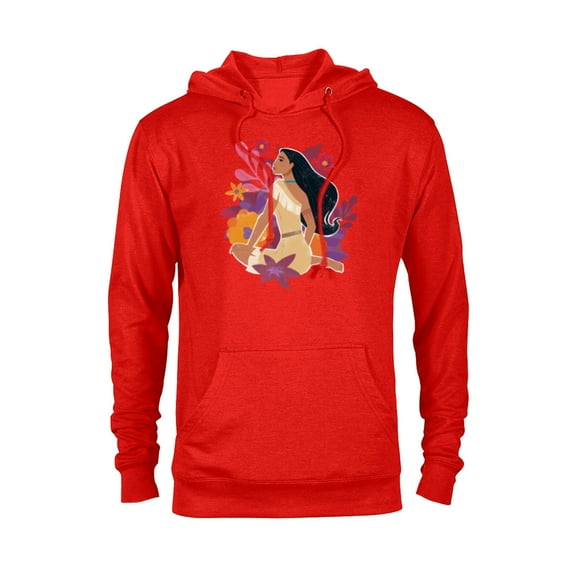 Disney Princess Pocahontas in the Flowers - Pullover Hoodie for Adults - Customized-Red