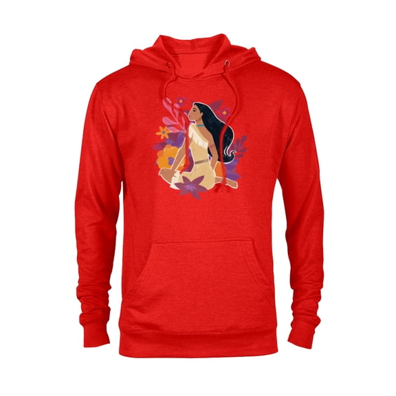 Disney Princess Pocahontas in the Flowers - Pullover Hoodie for Adults - Customized-Red