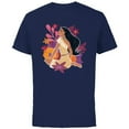 thumbnail image 1 of Disney Princess Pocahontas in the Flowers - Short Sleeve Cotton T-Shirt for Adults - Customized-Navy, 1 of 5
