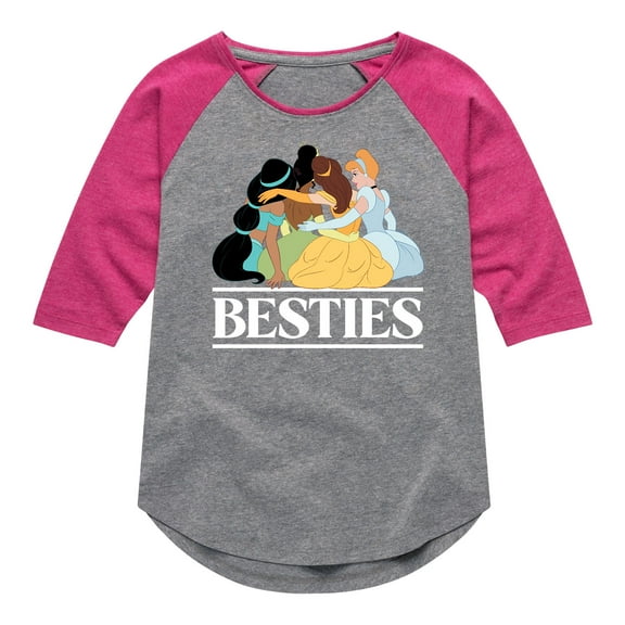 Disney Princess - Princess Besties - Toddler And Youth Girls Raglan Graphic T-Shirt