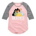 thumbnail image 1 of Disney Princess - Princess Besties - Toddler And Youth Girls Raglan Graphic T-Shirt, 1 of 4