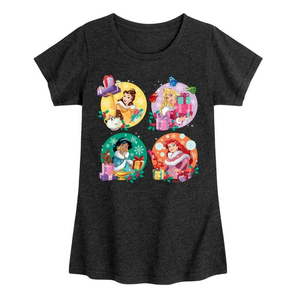 Disney Princess - Princess Christmas Grid - Toddler Girls Short Sleeve T-Shirt