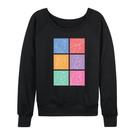 Disney Princess - Princess Grid - Women's Lightweight French Terry Long Sleeve Shirt