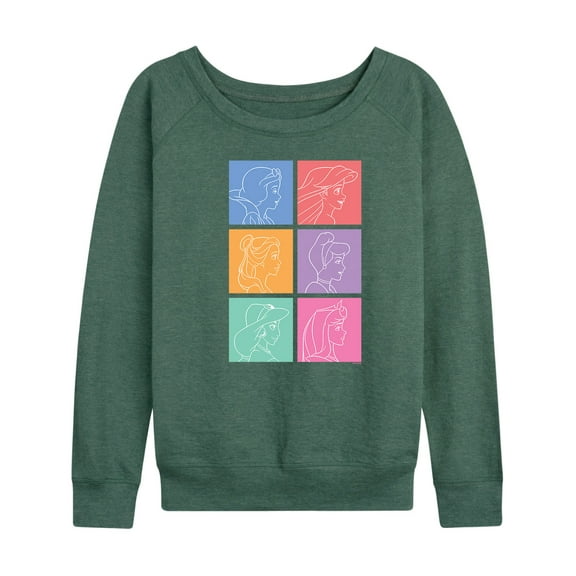 Disney Princess - Princess Grid - Women's Lightweight French Terry Long Sleeve Shirt