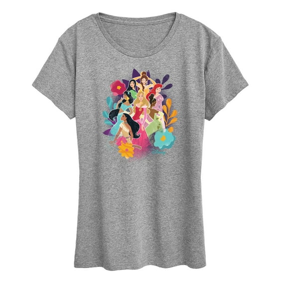 Disney Princess - Princess Pastel Florals - Women's Short Sleeve Graphic T-Shirt