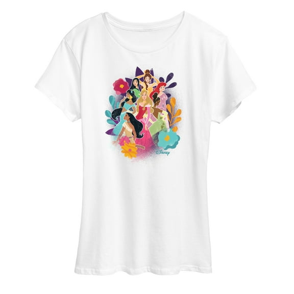 Disney Princess - Princess Pastel Florals - Women's Short Sleeve Graphic T-Shirt