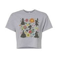 thumbnail image 1 of Disney Princess - Princess Silhouettes Flowers- Junior's Cropped T-Shirt, 1 of 4