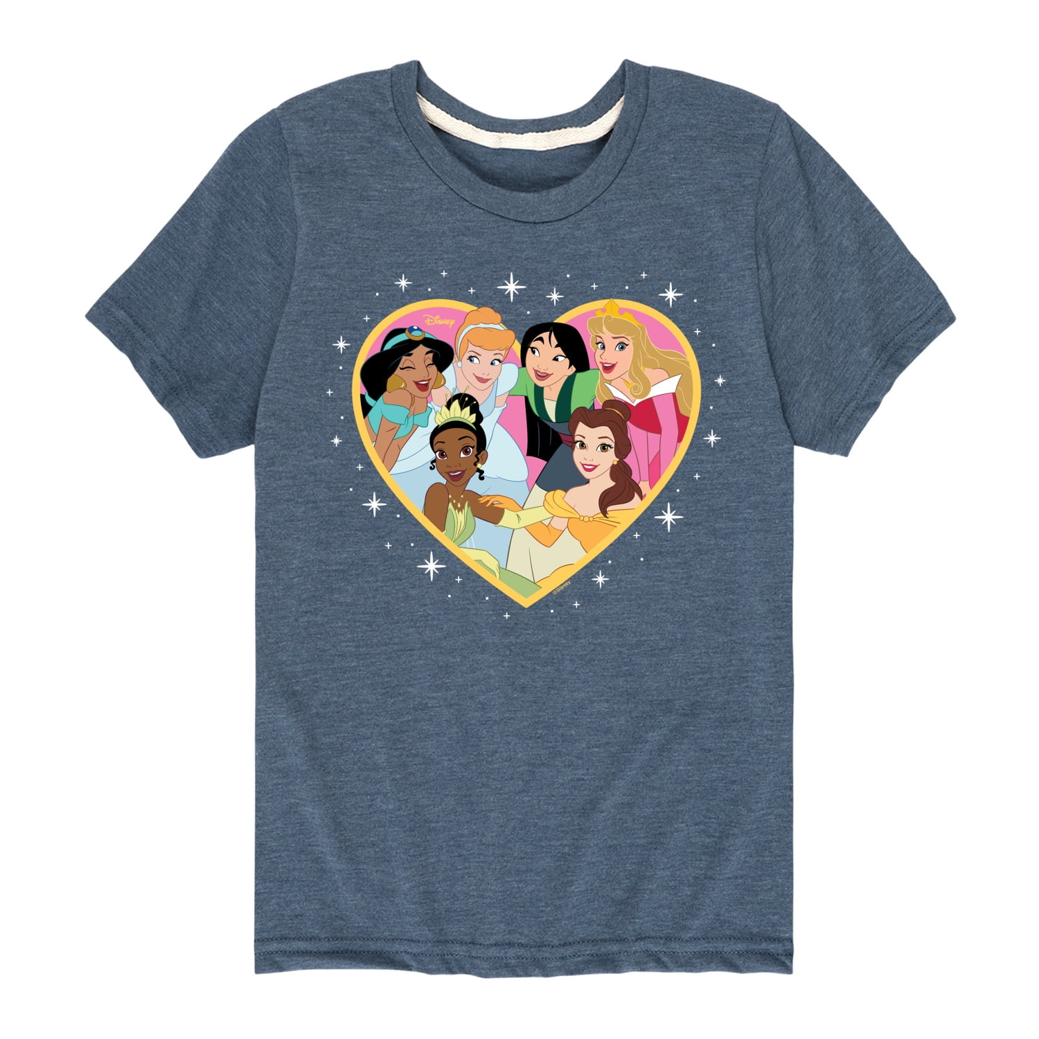 Disney Princess - Princesses All Together - Valentine's Day - Youth Short  Sleeve Graphic T-Shirt