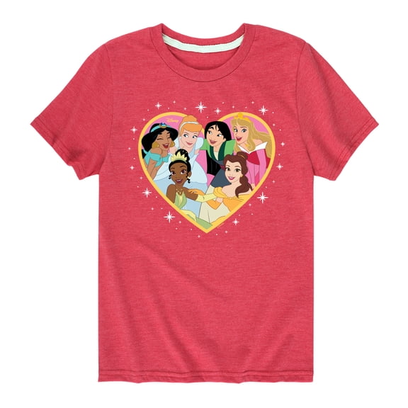 Disney - Princess Group Heart - Toddler and Youth Short Sleeve Graphic T-Shirt