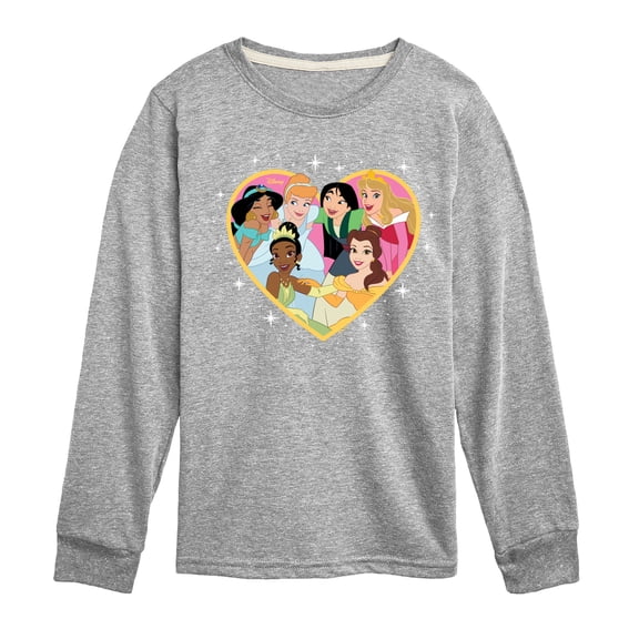 Disney - Princess Group Heart - Youth Boys Long Sleeve Graphic T-Shirt