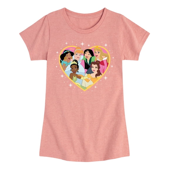 Disney Princess - Princesses Altogether - Valentine's Day - Toddler And Youth Girls Short Sleeve Graphic T-Shirt