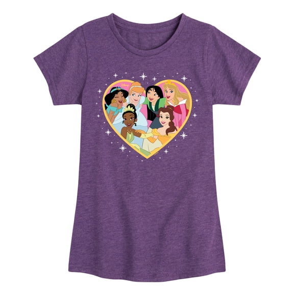 Disney Princess - Princesses Altogether - Valentine's Day - Toddler And Youth Girls Short Sleeve Graphic T-Shirt