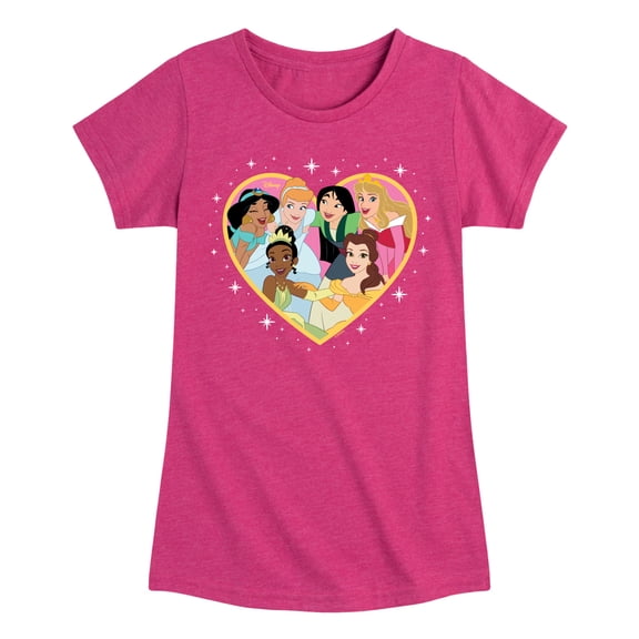 Disney Princess - Princesses Altogether - Valentine's Day - Toddler And Youth Girls Short Sleeve Graphic T-Shirt