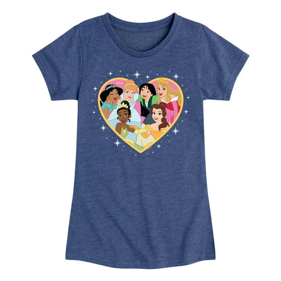 Disney Princess - Princesses Altogether - Valentine's Day - Toddler And Youth Girls Short Sleeve Graphic T-Shirt