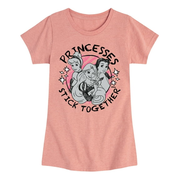 Disney Princess - Princesses Stick Together - Toddler & Youth Girls Short Sleeve Graphic T-Shirt