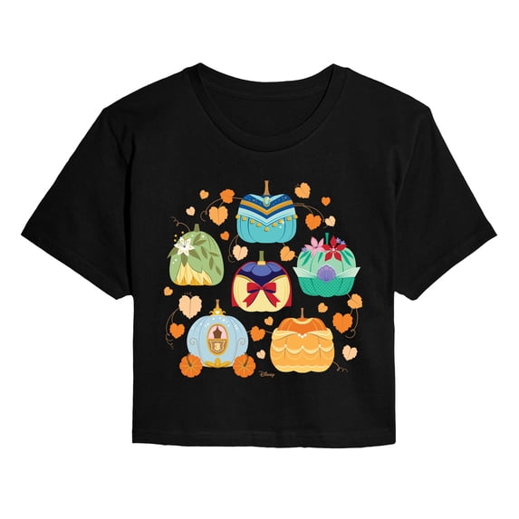 Disney - Princess Pumpkin Grid Cropped Graphic T-Shirt