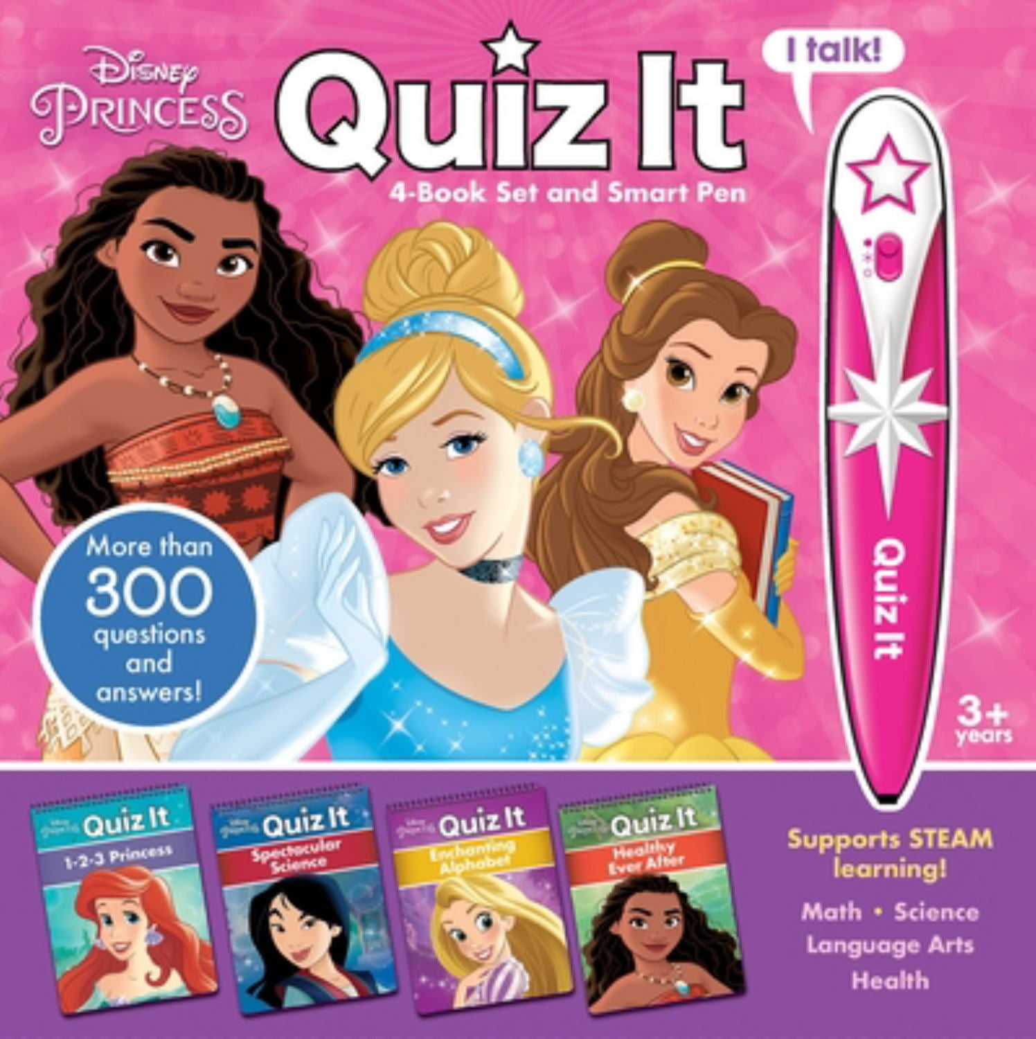 PHOENIX INTL: Disney Princess: Quiz It 4-Book Set and Smart Pen
