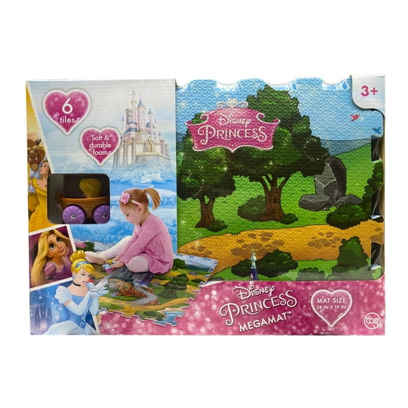 Disney Princess Rapunzel 6 Piece Tile Mega Foam Mat with Vehicle