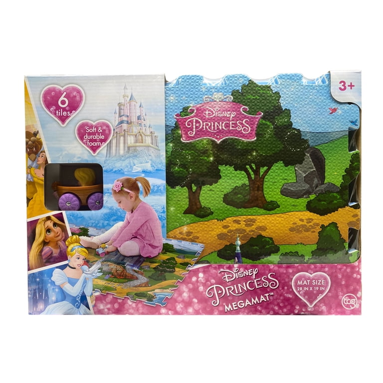 Disney Princess Rapunzel 6 Piece Tile Mega Foam Mat with Vehicle