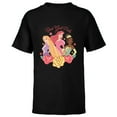 thumbnail image 1 of Disney Princess Rapunzel Ariel Tiana Best Gal Pals Valentine - Short Sleeve T-Shirt for Kids - Customized-Black, 1 of 5