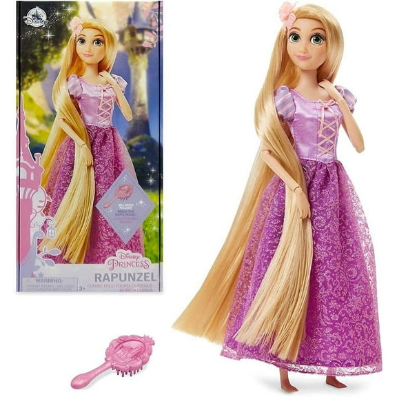 Disney Princess Rapunzel Classic Dolls with with Brush, Plastic, Polyester, Box