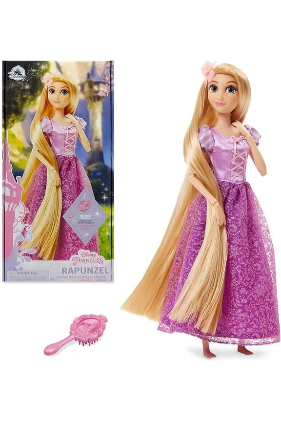 Princess Rapunzel Classic Dolls with with Brush, Plastic, Polyester, Box