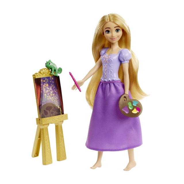 Disney Princess Rapunzel Fashion Doll, Character Friend and 3 Accessories