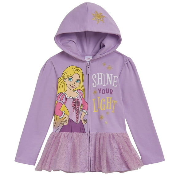 Disney Princess Rapunzel Fleece Zip Up Hoodie Dress Toddler to Big Kid