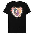 thumbnail image 1 of Disney Princess Rapunzel & Flynn Rider Valentine’s Day Heart - Short Sleeve Blended T-Shirt for Adults - Customized-Black, 1 of 5
