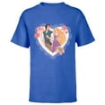 thumbnail image 1 of Disney Princess Rapunzel & Flynn Rider Valentine’s Day Heart - Short Sleeve T-Shirt for Kids - Customized-Royal, 1 of 5