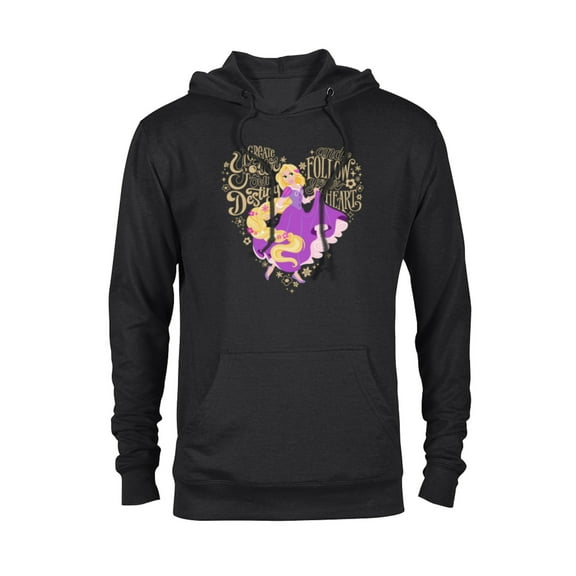 Disney Princess Rapunzel Follow Your Heart - Pullover Hoodie for Adults - Customized-Black
