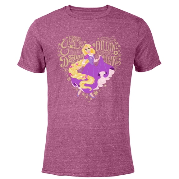 Disney Princess Rapunzel Follow Your Heart - Short Sleeve Blended T-Shirt for Adults - Customized-Purple